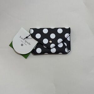 Kate Spade Black and White Polka Dot Card Holder